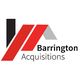 Logo with red and black geometric shapes, text: "Barrington Acquisitions."