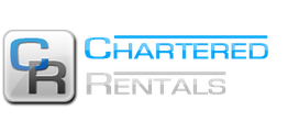 Logo of Chartered Rentals Ltd with stylized "CR" and blue-black text.