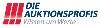 Logo mit rotem und blauem Text: "Die Auktionsprofis - Wissen worauf es ankommt".