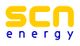 Logo von SCN energy in gelber und blauer Schrift auf weißem Hintergrund.