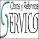 Logo con texto "Obras y Reformas Servico" en diseño artístico.