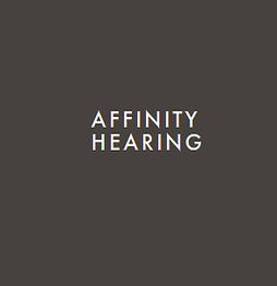 Text "Affinity Hearing" on a dark gray background.