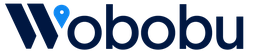Logo de Wobobu con un marcador de ubicación azul sobre la letra W.