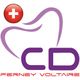 Logo avec cœur violet, croix rouge et texte "CD Ferney Voltaire".
