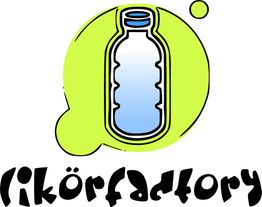 Logo: Grüner Kreis mit Flasche und der Text "likörfactory" in verspielter Schrift.