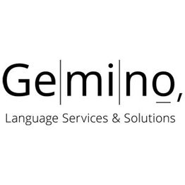 Logo mit Text: "Gemino, Language Services & Solutions".