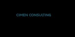 Text "Cimen Consulting" in blauer Schrift auf schwarzem Hintergrund.