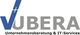 Logo von VUBERA, Unternehmensberatung & IT-Services, blauer Haken und grauer Schriftzug.