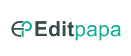 "Editpapa logo with stylized text in black and teal colors."