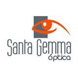 Logotipo de Santa Gemma Óptica con un ojo naranja estilizado.