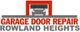 Logo: Garage Door Repair Rowland Heights with a car silhouette inside a garage.