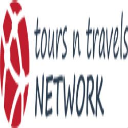 Red and white globe icon with text: "tours n travels NETWORK".