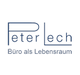 Logo mit dem Text: "Peter Lech - Büro als Lebensraum" in minimalistischer blauer Schrift.