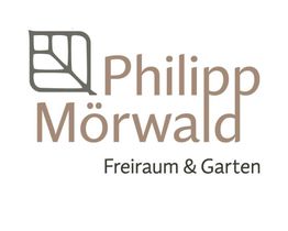 Logo mit Blattmotiv. Text: Philipp Mörwald, Freiraum & Garten.