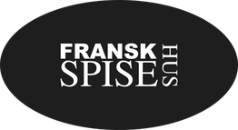 Sort baggrund med teksten "FRANSK SPISEHUS" i hvidt.