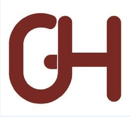 Stylized maroon letters "CH" on a white background.