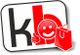 Logo mit den Buchstaben "k" und "b", einem lächelnden Gesicht und einer roten Einkaufstasche.