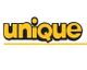 The word "unique" in bold yellow and black text with a yellow underline.