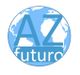 AZ futuro-Logo in einer blauen Weltkugel mit weißen Kontinenten.