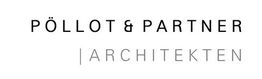 Schriftzug: "PÖLLOT & PARTNER ARCHITEKTEN" in schwarzer und grauer Schrift auf weißem Hintergrund.