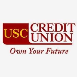 USC Credit Union logo with the slogan "Own Your Future" in red and white colors.