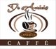 Logo "De Amicis Caffè". Tazza fumante con chicchi di caffè e scritta "Caffè L'Arabica".