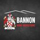 Coat of arms with text: Bannon Home Inspections on a chalkboard-style background.