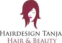 GRAFIK einer Frau mit Haaren, Text: "HAIRDESIGN TANJA HAIR & BEAUTY".