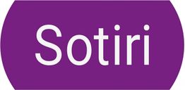 Lila Hintergrund mit dem weißen Text "Sotiri" in der Mitte.