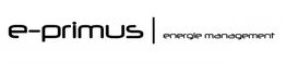 Schwarz-weißes Logo mit Text: "e-primus | energie management" auf weißem Hintergrund.