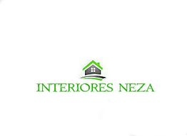 Logotipo de Interiores Neza con la imagen de una casa en colores verde y gris.