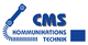 CMS-Logo mit Telefonhörer und Text "Kommunikations Technik" in Blau.