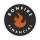 Black circular logo with orange flame design; text reads "Bonfire Financial."