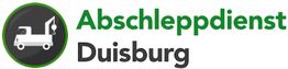 Logo mit Abschleppwagen-Symbol und Text "Abschleppdienst Duisburg".