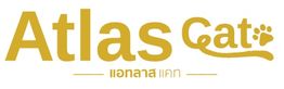 "Atlas Cat logo with paw print, gold text in English and Thai."
