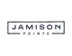 "Logo with 'Jamison Pointe' in uppercase letters enclosed in a rectangle."