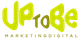 Logo verde con texto: "Up to Be Marketing Digital".