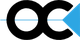 Schwarzes "oc"-Logo mit blauem Pfeil nach rechts auf weißem Hintergrund.