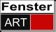 Textlogo: "Fenster ART" in schwarzen Buchstaben auf weißem, schwarzem und rotem Hintergrund.