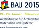 BAU 2015 Logo: Datum, Ort und Thema der Messe für Architektur, Materialien und Systeme.