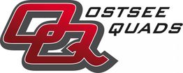 Logo von Ostsee Quads mit stilisiertem roten "OQ" auf weißem Hintergrund.