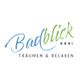 Logo mit Schriftzug "Badblick", drei Sternen und dem Slogan "Träumen & Relaxen".