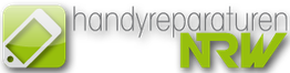 Logo von Handyreparaturen NRW mit grün-weißem Smartphone-Symbol.