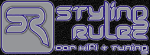 Logo mit SR-Design, Text: "Styling Rulez, Car Hifi + Tuning".