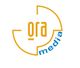 Logo mit gelbem Kreis und Text "ora media" in Blau und Orange auf weißem Hintergrund.