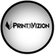Logo with the text "PrintaVizion" on a gray circular background.