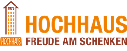 Logo mit stilisiertem Hochhaus und Text: "Hochhaus im Schützenhof", in Orange und Braun.