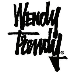 Scritta "Wendy Trendy" in caratteri corsivi neri su sfondo bianco.