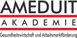 Logo der AMEDUIT Akademie, mit Fokus auf Gesundheitswirtschaft und Arbeitsmarktförderung.