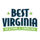 Logo of Best Virginia Heating & Cooling with stars and green banner.